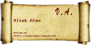 Vitek Alex névjegykártya